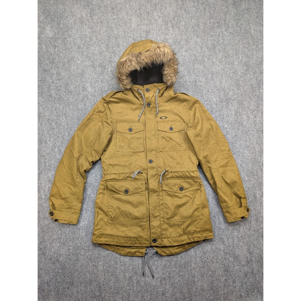 Oakley Womens Small Parka Winter Coat Hooded Faux Fur Lined Ski Snow Gorpcore‎